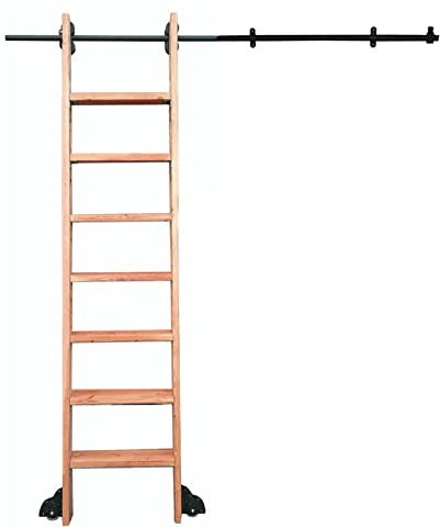 Rolling Library Ladder Heavy Duty Slide Rails Hardware Kit | Sliding Ladder Rail Track Kit | Rolling Ladders for Bookshelf Warehouse Mobile Ladder Track (Without Ladder)