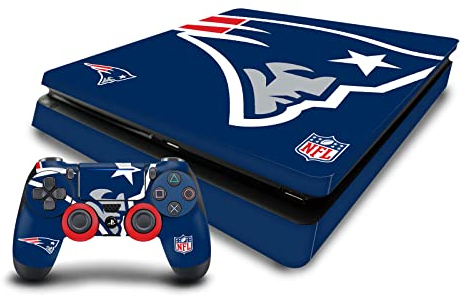 Head Case Designs Offizielle NFL Zu Gross New England Patriots Vinyl Haut Gaming Aufkleber Abziehbild Abdeckung kompatibel mit Sony Playstation 4 PS4 Slim Console and DualShock 4 Controller