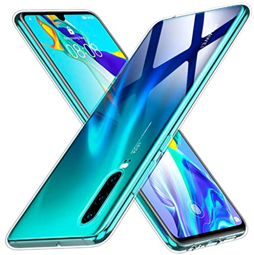 Oprimio Crystal Clear Case for Huawei P30, Silicone Case, 100% Transparent, German Material, Ultra Thin, Scratch-Resistant, Shockproof, Drop-Free, Clear Mobile Phone Case