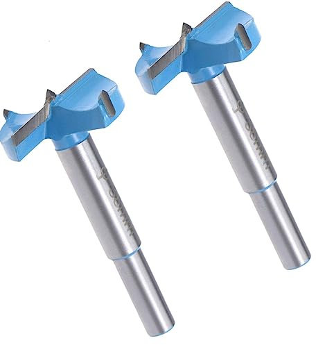 MACHSWON 2PCS Forstner Drill Bits Tungsten Carbide Wood Hole Saw Opener Positioning Drill Bit 38mm Woodworking Hinge Drilling Bit Cutter