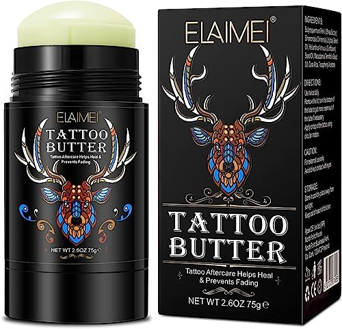 Proamate Tattoo-Aftercare Tattoo-Butter-Tattoo-Balsam, alte und neue Tattoo-Feuchtigkeitscreme, heilender Aufheller zur Farbverbesserung, natürliche Bio-Tattoo-Creme (Tatoo-Balsam, 75 g)