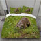 BAIL Bettbezüge 135x200 GrüNes Gras Bettwaesche Otter Bettbezug Mikrofaser 3teilig Bettwäsche Weich Atmungsaktiv und 2 Kissenbezüge 80x80 cm mit Reißverschluss