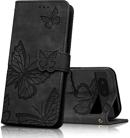 CXTcase Coque pour Google Pixel 6a, Housse en Cuir PU Etui à Rabat,Magnétique Pochette Portefeuille Étui de Protection pour Google Pixel 6a, Noir