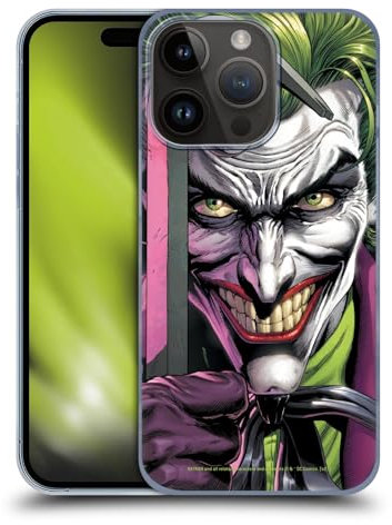 Head Case Designs Officially Licensed Batman DC Comics The Clown Three Jokers Hard Back Case Compatible With Apple iPhone 15 Pro