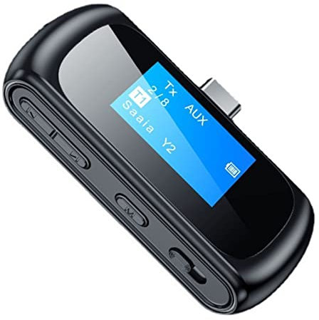 2023 2 in 1 Upgrade Bluetooth V5.0 Transmitter Receiver with LCD Display Screen for Nintendo Switch for PS4 PC Laptop TV