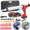 Pressa per cartucce elettrica in silicone con 2 batterie (21 V 2 Ah), pistola a cartuccia 7840 N con LED, 16 X ugello di tenuta, 6 X base di ricambio, 0-32 mm/s, 6 velocità, per salsiccia da 600 ml,