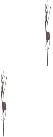 HOMSFOU 2 Stk Weihnachtliche Weidenzweiglichter Weidenzweige Zweige Zum Basteln Led Beleuchtete Zweige Dekorative Zweiglichter Gefälscht Weihnachtsdeko Leuchter Künstlich Lampenperlen Weiß