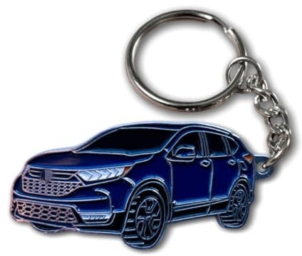 HUIANTS Auto-Schlüsselanhänger für Honda CR-V Zubehör Metall/Emaille Schlüsselanhänger Ring 3D-Modellauto (schwarz), Blau
