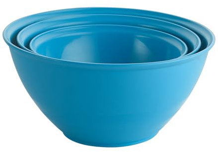 URBN-CHEF Durable Plastic Colourful Kitchen Mixing Salad Bowls Microwave & Dishwasher Safe (Blue, 2.2L)