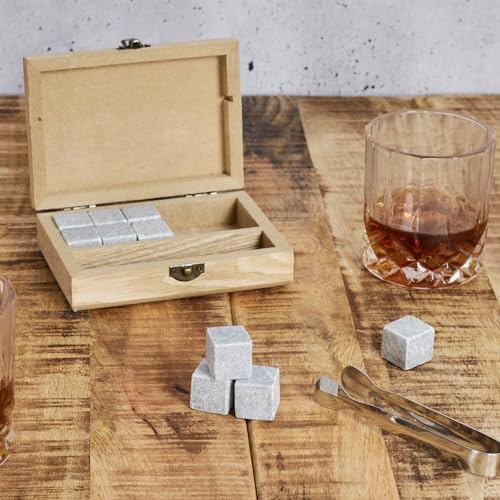 Cubitos de Hielo Reutilizable Set 10 Cubos de Piedra Refrigeración Roca del Ártico | Piedras Whisky, coctelería Mini Bar Accesorios - Regalo Padre Mujer Hombre Cumpleaños, Whiskey Ice Cube Stone