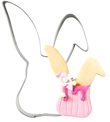 Dr. Oetker Emporte-pièce en forme de tête de lapin - Accessoire de cuisson parfait pour Pâques - 80 x 63 x 25 mm - Fer blanc étamé - Nettoyage à la main - Design doré - Argenté