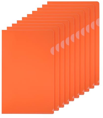 PATIKIL L-Typ Ordner 30er Pack A4 Kunststoff Aktenhüllen Transparente Dokumentenmappen für Büro, Orange