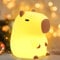Okayera Cute Capybara Night Light, Silicone Rechargeable LED Animal Lamp with Portable Dim, Perfect Birthday Christmas Easter Gifts for Kid, Best Home Bedroom Decor