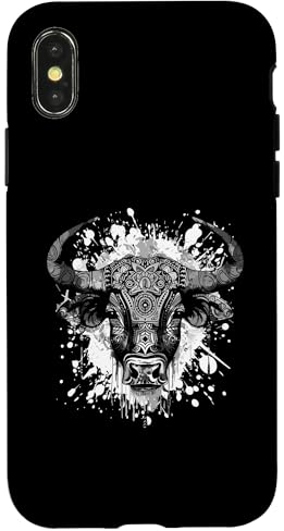 Hülle für iPhone X/XS Bull Pop Art Portrait | Kunstwerk Tierkopf