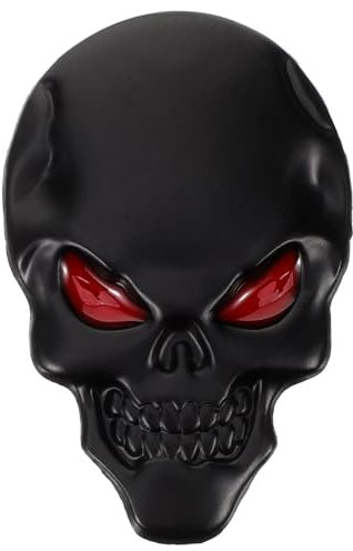 Skull Metall Aufkleber Bat Auto Logo Abzeichen Emblem Dekorationsaufkleber (Schwarz) FüR MotorräDer, Autos Und Mehr
