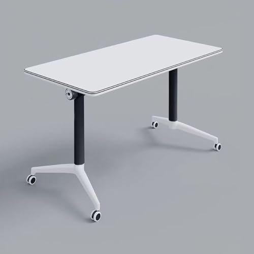 Wrobelax Klappbarer Konferenztisch mit leisen Rädern, wasserdichter Schreibtisch, faltbarer Konferenztisch für Büro, Konferenzraum, Klassenzimmer (Größe: 47,2 x 21,7 x 29,1/120 x 55 x 74 cm, Farbe: B)