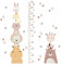 Surplex Wachstumstabelle für Kinder, Größenwachstumsdiagramm für Kinder, Wandaufkleber, Messlineal, Tier, Dschungel, Kinderzimmer, Lineal, Wandaufkleber, Tapete für Schlafzimmer, Spielzimmer
