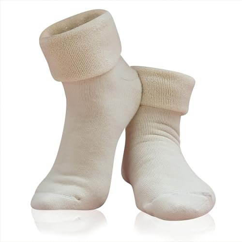 JaBranDo - Kuschelige Bettsocken Unisex - Flauschige, nahtlose Schlafsocken für Damen & Herren - Warme Nachtsocken für Wellness & Yoga - 39-42 weiß
