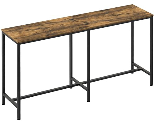 YATINEY 70.8 Long Bar Table, Counter Bar Height Table, High Top Table, Rectangular Hightop Bar Pub, for Kitchen, Living Room, Entryway, Rustic Brown and Black BT08BR