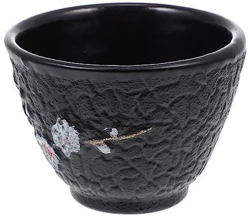 Ciieeo Tasse à Thé En Fonte Rétro Tasse Kung Fu 150 Ml Fonte Solide Résistant Aux Températures Extrêmes Pour Amateurs De Cérémonie Du Thé Modèle Plum Blossom