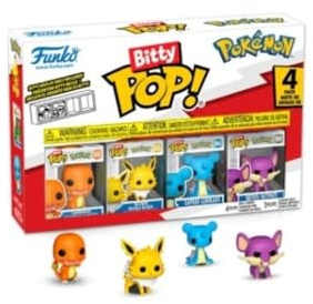 Funko Bitty Pop! Pokemon - 4 Pack- Various Characters und eine Überraschungs-Mini-Figur - 0.9 Inch (2.2 cm) Sammlerstück Stapelbares Display-Regal Inklusive - Geschenkidee Party-Tüten-Strumpf
