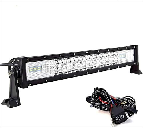 WELLIT Led Arbeitsscheinwerfer 22 Zoll 270W Led Lichtbalken Scheinwerfer Mit Kabelbaum DREI Reihen Led Zusatzscheinwerfer Light Bar für Traktor Auto 4x4 SUV (22 Zoll 270W)