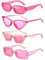 FSMILING Lot De 4 Lunettes De Soleil Femme Vintage Lunette Rose Retro Colorées Lunettes De Soleil Fete Fantaisie Fun