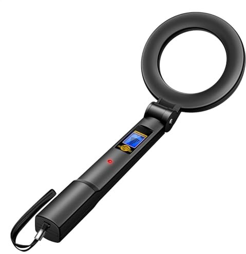 Metal detector portatile palmare, rilevamento scansione a 360°, avvisi sonori e vibrazioni, apparecchiature di sicurezza ad alta sensibilità, compatto e pieghevole, ideale per ispezioni di sicurezza