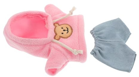 FOYTOKI Plüschbär Kleidung Set Für Kuscheltier Mit Austauschbarem Kapuzenpullover Weiche Stofftierkleidung Für Puppen Spielzeug Geschenk 20Cm