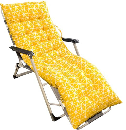 Gartenstuhlauflagen Hochlehner, Extra Dicke Hochlehner Auflage 125x48 x8 cm, Stuhlauflagen Hochlehner für Innen und Außen, Ideale Polsterauflagen für Hochlehner Gartenstühle und Gartenmöbel (Gelb)