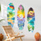 Supzone 3 Stück Wandtattoos Beach Surfbrett Deko Wandsticker Hawaii Sommer Strandurlaub Stil Tropische Palmen Wandaufkleber Kokosnussbaum für Wohnzimmer Schlafzimmer Flur