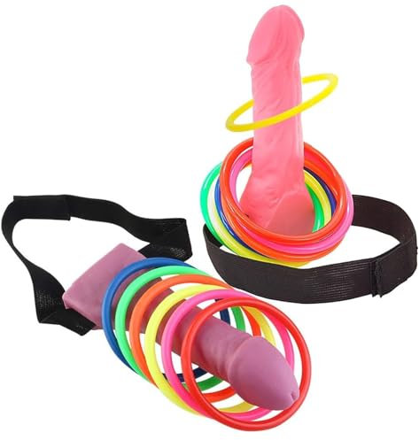 yivom Penis Ringwurfspiel für JGA Spiele Frauen, Penis Ring Wurf Spiel für Junggesellenabschied 12 Wurf Ringe Inklusive, JGA Spiele Frauen für Unterwegs, JGA Männer- Unisex