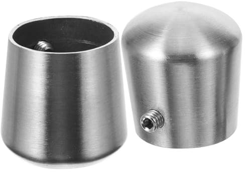 SHINEOFI 2Pcs Stainless Steel Handrail End Caps Metal Tube Plugs for Easy Installation and Enhanced Safety Suitable for Furniture Legs Grab Bars and Railing Posts