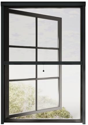 Cocoon Fliegengitter Fenster 70 x 150, Insektenschutzrollo mit Kasette Kürzbar, Mückennetz Fenster Einfache Montage - Rahmen in Anthrazit