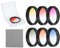 sourcing map 37mm Gradual Color Filter Kit, 6 Piece Filters for Camera Lens Accessory Set with Case and Lens Cleaning Cloth for SLR Camera Photography, Orange, Yellow, Blue, Purple, Red, Grey