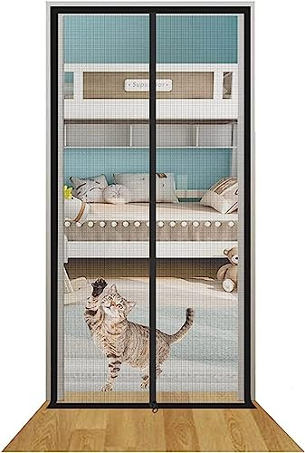 ZUYINBULUO Cat Screen Door For Door Size 100cm X 210cm, Reinforced Pet-proof Door Screen, Double Zipper Door Screen Net To Prevent Cats And Dogs From Escape.(B,100x210cm)