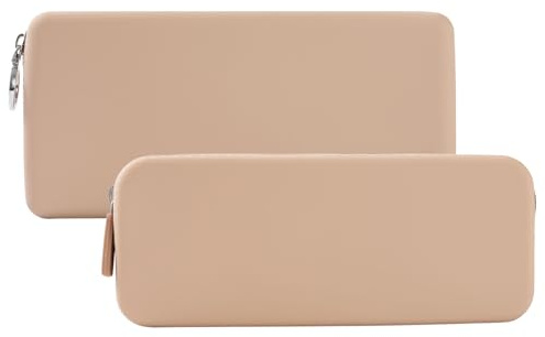 Makeup Bags Silicone Cosmetic Bag 2Pcs Brushes Holder Case Pouch Portable Toiletry Waterproof Toiletries Case Makeup Storage Bags for Women Girls