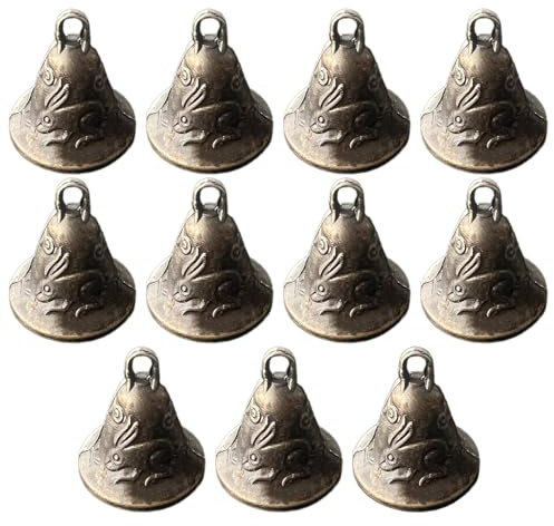 VBSYUYQ 11 Pcs Vintage Metal Craft Bells for DIY Wind Chimes Decoration | vintage metal craft bells, antique bronze jingle bells for diy wind chimes christmas decoration home decor craft making