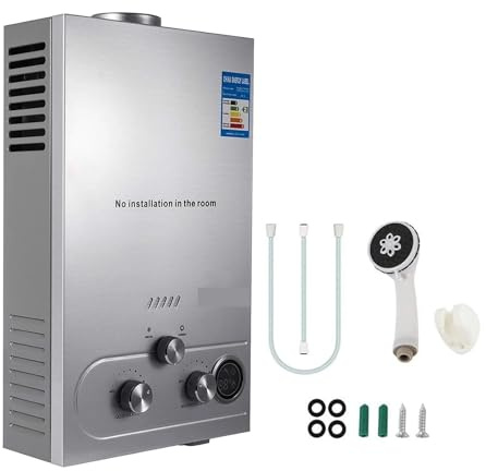 Durchlauferhitzer, 36 kW, tragbarer Edelstahlboiler für Flüssiggas (LPG), 6 l, 8 l, 10 l, 12 l, 16 l, 18 l kompatibel