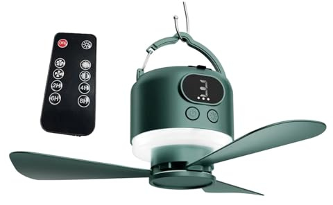 10400mAh Ceiling Fan with Remote Controls and USB Charging, Offers Detachable Blade and Adjustable Speeds for Indoor and Outdoor Use USB Rechargeable Ceiling Fan