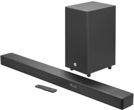 JBL Cinema SB595 3.1.2 kanal soundbar med äkta Dolby Atmos, trådlös subwoofer, 440 W effekt, HDMI eARC, Bluetooth-streaming, centerhögtalare för tydliga dialoger, hemmabiosystem