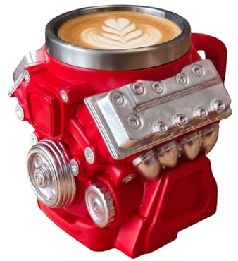 Generisch V8 Motor Becher - Retro Trinkgefäß - Isolierter Wasserbecher - Geschenk Für Autofans Ingenieure Väter Männer Weihnachten Geburtstag Büro Werkstatt