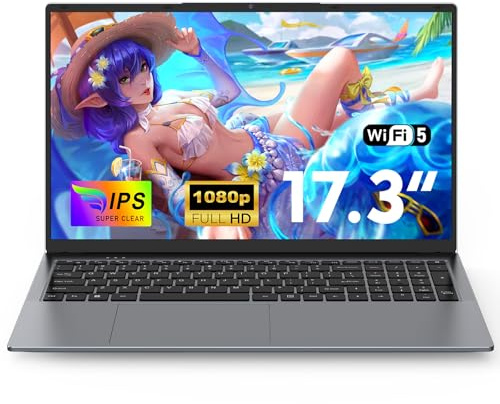 NAIKLULU 17.3 Pouces 2026 Pc Portable RAM 16GB SSD 1TB, N150 Processor(1,2 à 3,6GHz) Laptop Computer Ordinateur Portable, 6000Mah/Notebook à Clavier Rétroéclairé/Carte TF/Type-C/Touchpad