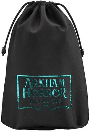 Gamegenic, Arkham Horror: Chaos Tokens + Token Bag, Zubehör | Token-Tasche + 44 Chaos-Token, für Arkham Horror: Das Kartenspiel, Zylindrisches Design für verdecktes Ziehen der Token