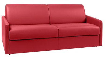 Vente-unique - Schlafsofa 4 Calife - Kunstleder - rot