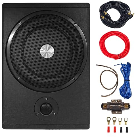 Realdio Subwoofer Activo Ultraplano 1500 W Bajo Asiento | Bajos de 1500 W en Caja Plana, Módulo Integrado, Instalable bajo Asiento para Coche o Camión y Graves Muy Contundentes