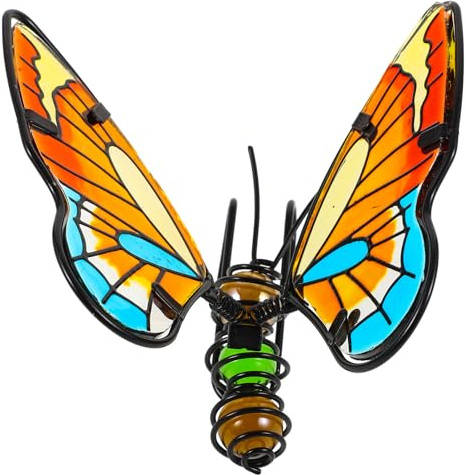 SOESFOUFU Iron Butterfly Flower Pot Hanger Ornament Mini Hanging Decoration with Realistic Design, Not Easy to Fade for Garden Pots and for Interior Decoration and Landscape