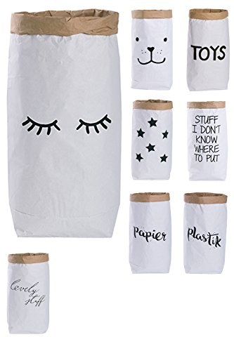 Papiersack Paper Bag Kraftpapier Beutel Papiertüte Braun Weiß 'Wimpern'