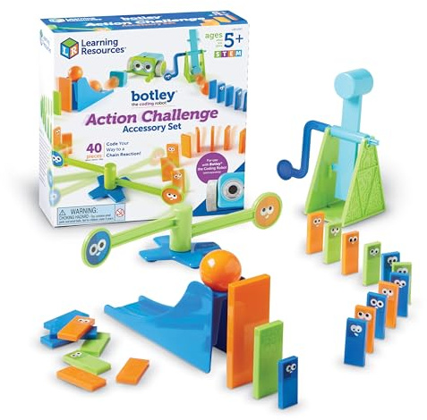 Learning Resources Botley the Coding Robot Action Challenge Accessory Set | Chain Reaction Game. STEM Robot Accessory Pack for Coding Robots, Ages 5+