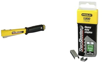 Stanley 6-Pht150 marteau Agrafeur Ht150C pour Agrafes de Type G - Utilisation Courante - Poids de Frappe optimal - Poignée Ergonomique & 1-Tra706-5T Paquet De 5000 Agrafes Industrielles Type G 10 Mm